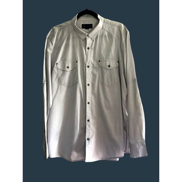 I.N.C.- MENS GRAY BUTTON-DOWN LONG SLEEVE 100% COTTON SHIRT SIZE X-LARGE - Picture 1 of 6